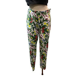 J.McLaughlin Womens Size 8 Fruit Print Slim Leg Side Zip Pants Strawberry Cherry